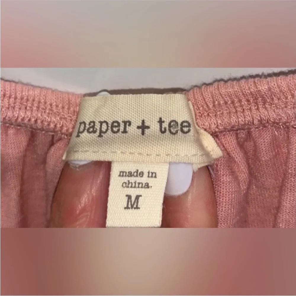 Women’s Pink / Mauve / Blush / Rose Peasant Off The Shoulder Top - Size Medium - Picture 13 of 15